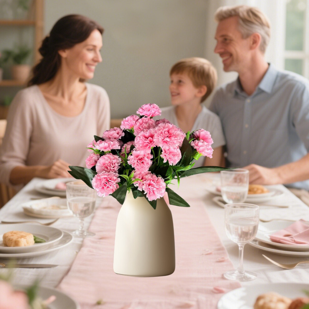 (Pink) Three Dimensional Carnation Silk Flowers Mother's Day Party Decoration Bouquet Living Room Decoration-image-OPC-PJTFP9Q-NEW