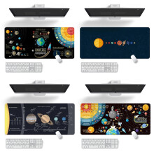 (Black, 800*400*2mm) Space Planet Mouse Pad Laptop Large Gaming Mouse Mat High Quality Print Lock Edge Design Keyboard Desk Mat For PC Computer