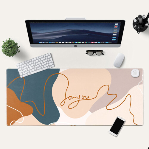(B) Heating Mouse Pad Smart 2 Speed Temperature Control PU Business Office Winter Warm Computer Desktop Mat 2