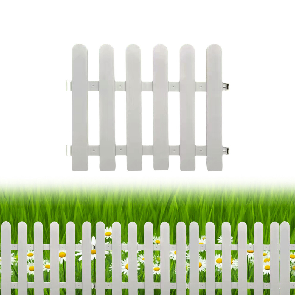 (White) White Plastic Garden Fence Picket Fence Edgings For Lawns Flowerbeds Plant Borders Decorative Yard 7362803455160