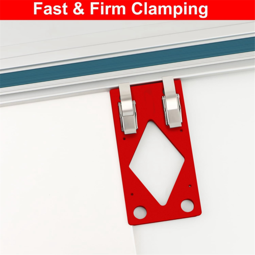 Track Saw Square Guide for Guide Rail, with Edge Support,Red 2