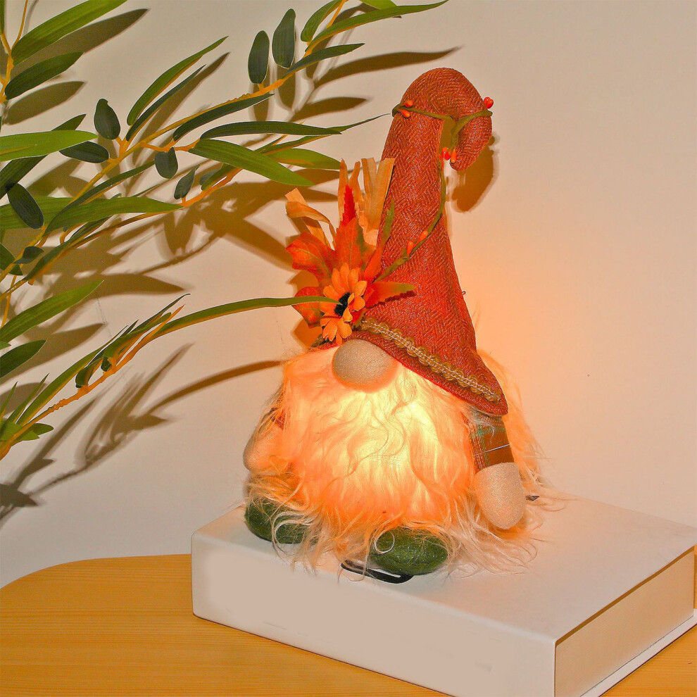 (Yellow) Thanksgiving Day Christmas Gnome Gnome Light Up Gnome Lighted Nordic Tabletop Decoration Party Thanksgiving Day Decoration Christmas Decorati-image-OPC-PJTFRB6-NEW