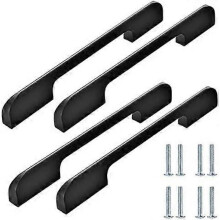 [4 pieces] 192 mm kitchen cabinet handle, black stainless steel cabinet handles, matte black cabinet handle, railing handle fits