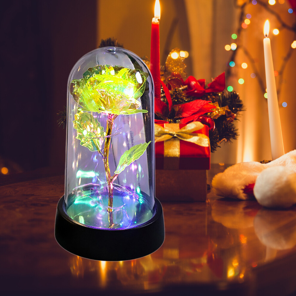 (Multicolor) Eternal Rose Gifts For Women Birthday Gifts For Mom Light Up Rose In Glass Dome Eternal Rose Flower Gifts Mom Day Valentines Day Rose Gif-image-OPC-PJTFSPK-NEW