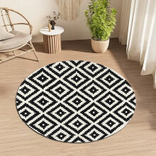 (Multicolor) Non Slip Washed Circular Carpet Suitable For Dining Room Living Room Bedroom Entrance And Kitchen Carpet