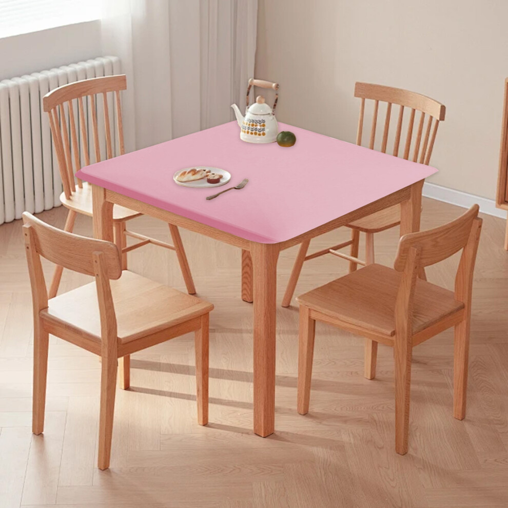 (Pink) 33.86x33.86inches Tablecloth Stretch Square Wrapped Stretch Table Cover Square Tablecloth Table Cover Table Cover Tablecloths-image-OPC-PJTFTTY-NEW