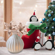 (Beige) Christmas Flower Velvet Powder Simulation Flower Christmas Christmas Tree Decoration Hangings