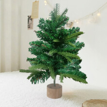 (Green) Tabletop Christmas Tree Mini Green Christmas Tree With Flocked Snow Frost And Wooden Stand For Porch Coffee Table Centrepiece Home Office Holidayation