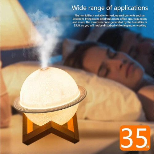 Air Humidifier,200ml Mini Ultrasonic Humidifier with 3 Light Modes,Automatic Humidity Control,USB Quiet 1