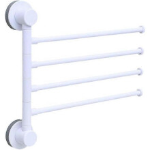 Wall Mounted Swivel Towel Rack 4-Arm, Fold Towel Rack, 180Rotating Towel Warmer for Bathroom Kitchen (Gray)