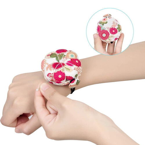 DIY Sewing Needle Pin Cushion Wrist Strap Pin 1