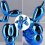 Shiny Electroplating Balloon Dog Statue (Blue,3.9*3.9*1.6in) 3