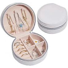 Jewelry Box Organizer, Velvet Lined PU Leather Travel Jewelry Box