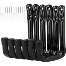 Garage Storage Heavy Duty J Hooks, 6 Pack Wall Mount Steel Utility Hanger (12cm x 10cm)
