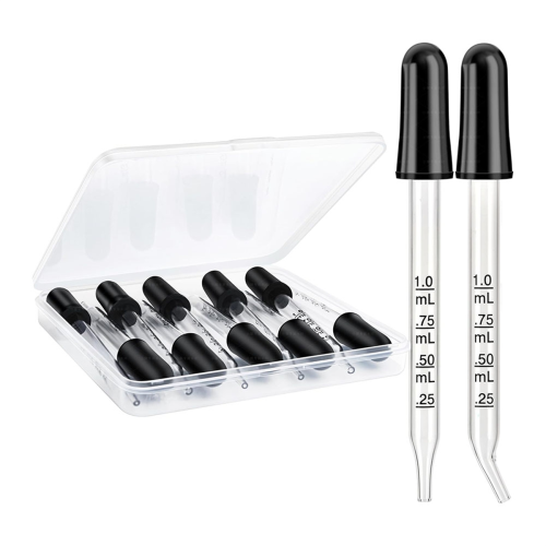 Glaspipette - buede og lige spidser, 1 ml pipettepipette