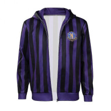 (M, male) Wednesday Addams Xavier Thorpe Cosplay Hoodie Costume Men Black Blue Striped Hooded Coat Outfits Halloween Carnival Sweatshirt 2025