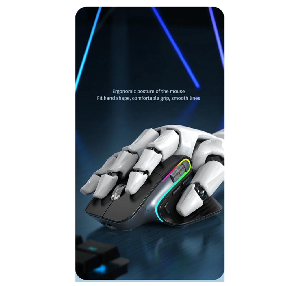 Wireless Mouse Bluetooth 5.0 Mouse 2.4G Wireless Optical Mouse Gray 4713813197701