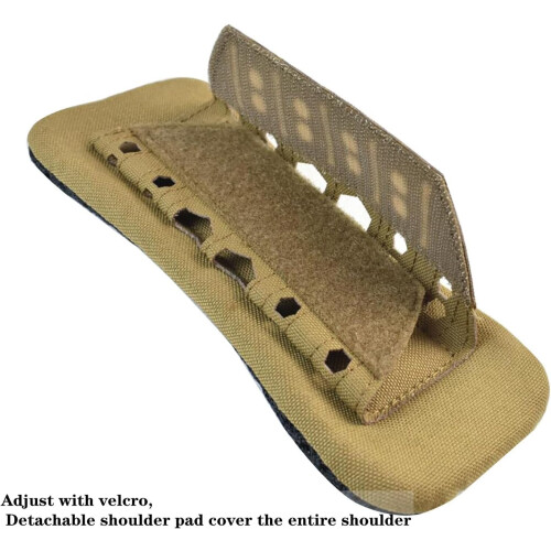 Removable Shoulder Strap Pad for Weighted Vest with Breathable Elastic Mesh Cushion in Light Brown, Adjustable Size 1