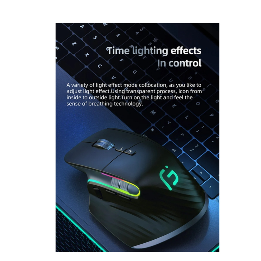 Wireless Mouse Bluetooth 5.0 Mouse 2.4G Wireless Optical Mouse Black 4713813197695