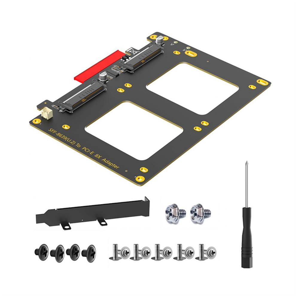 Dual U.2 To Pcie 4.0 X8 Adapter Card Riser U.2 Sff-8639 Adapter 4713387081338