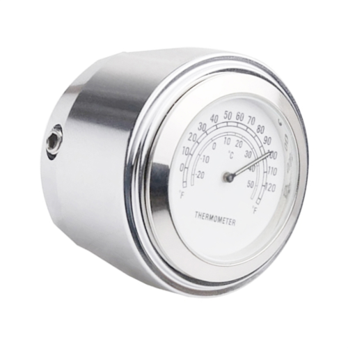22-25mm Motorcykelklocka Termometer Tempmätare Vit 1