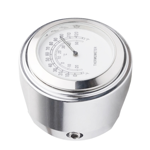 22-25mm Motorcykelklocka Termometer Tempmätare Vit