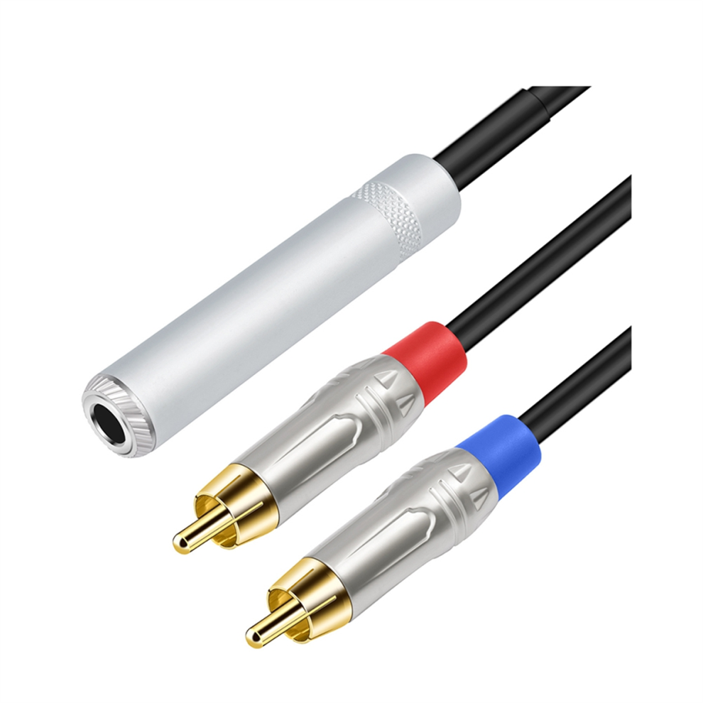 Women's Gold 6.35Mm To 2 Male Cable Stereo Audio Cable