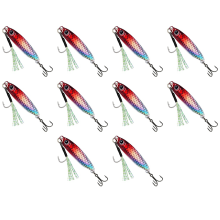 20g x10pcs Long-Distance Lead Fish Iron Plate Lead Fish Red