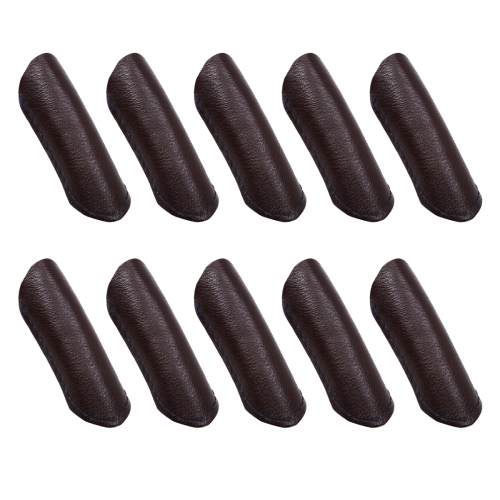 Leather Finger Protector Finger Thimble Guards Tools,Half Pack Brown 2