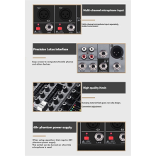 4 Channel Bluetooth Audio Mixer for Studio Stage DJ Home EU Plug