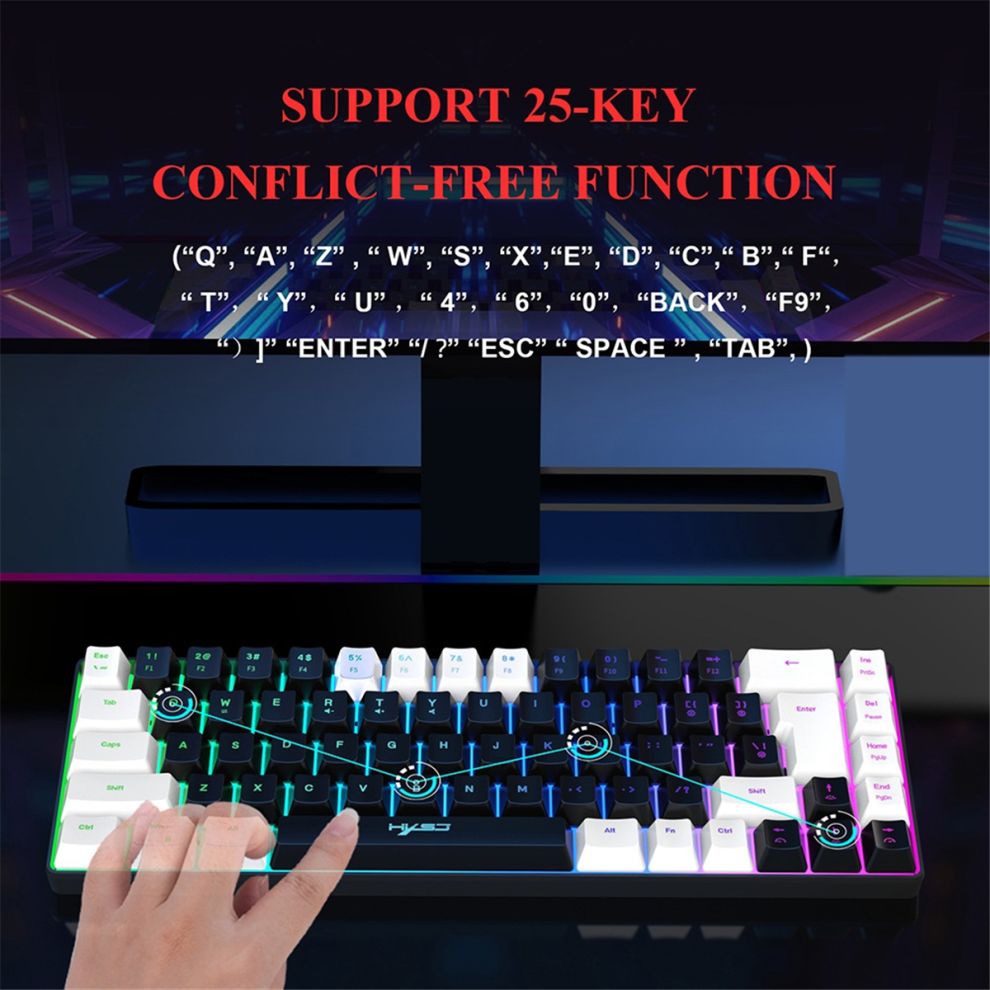 68 Keys Mechanical Keyboard Compact For Pc Gaming A 4713387013483