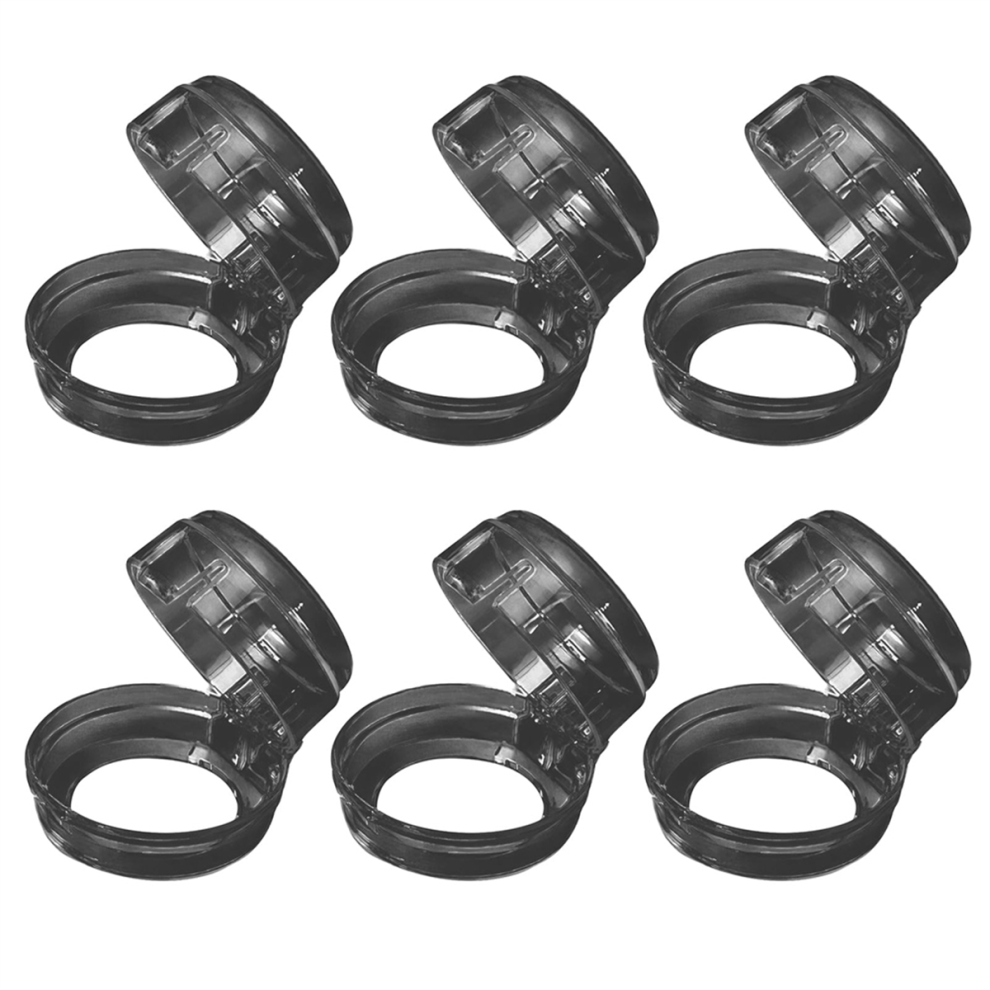 6 Pack Stove Knob Safe Covers Black
