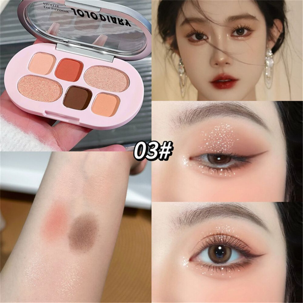 (color03) At First Sight Six-color Eye Shadow Plate Matte Earth Color Swollen-image-OPC-PJTGSN2-NEW