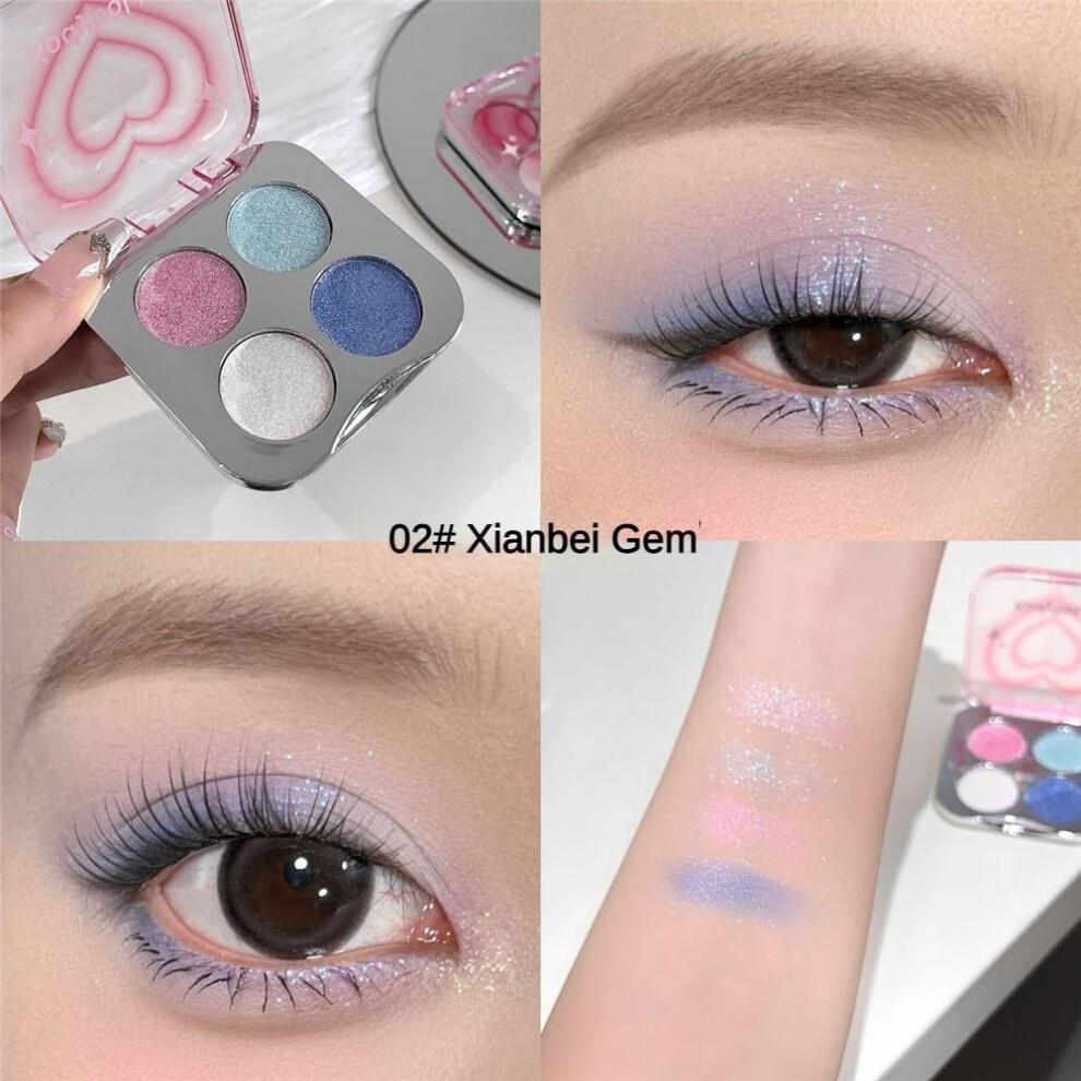 (color02) Four-color Eyeshadow Palette With Dazzling Diamonds, Galaxy Starry Sky-image-OPC-PJTGSR2-NEW