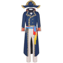 (L, unisex) Napoleon Costume for Adults Medieval Palace Retro Blue Suit Halloween Cosplay Carnival Party Costume 2025