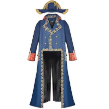(3XL, unisex) Napoleon Costume for Adults Medieval Palace Retro Blue Suit Halloween Cosplay Carnival Party Costume 2025