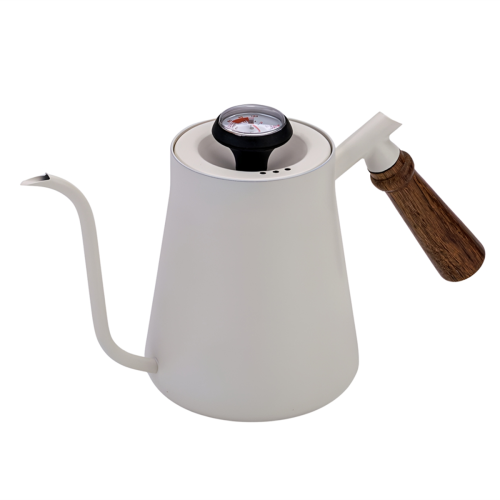 Wooden Handle Hand Brewing Kettle Coffee Hand Brewing Kettle white