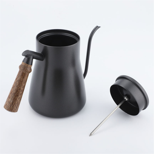 Wooden Handle Hand Brewing Kettle Coffee Hand Brewing Kettle black 2