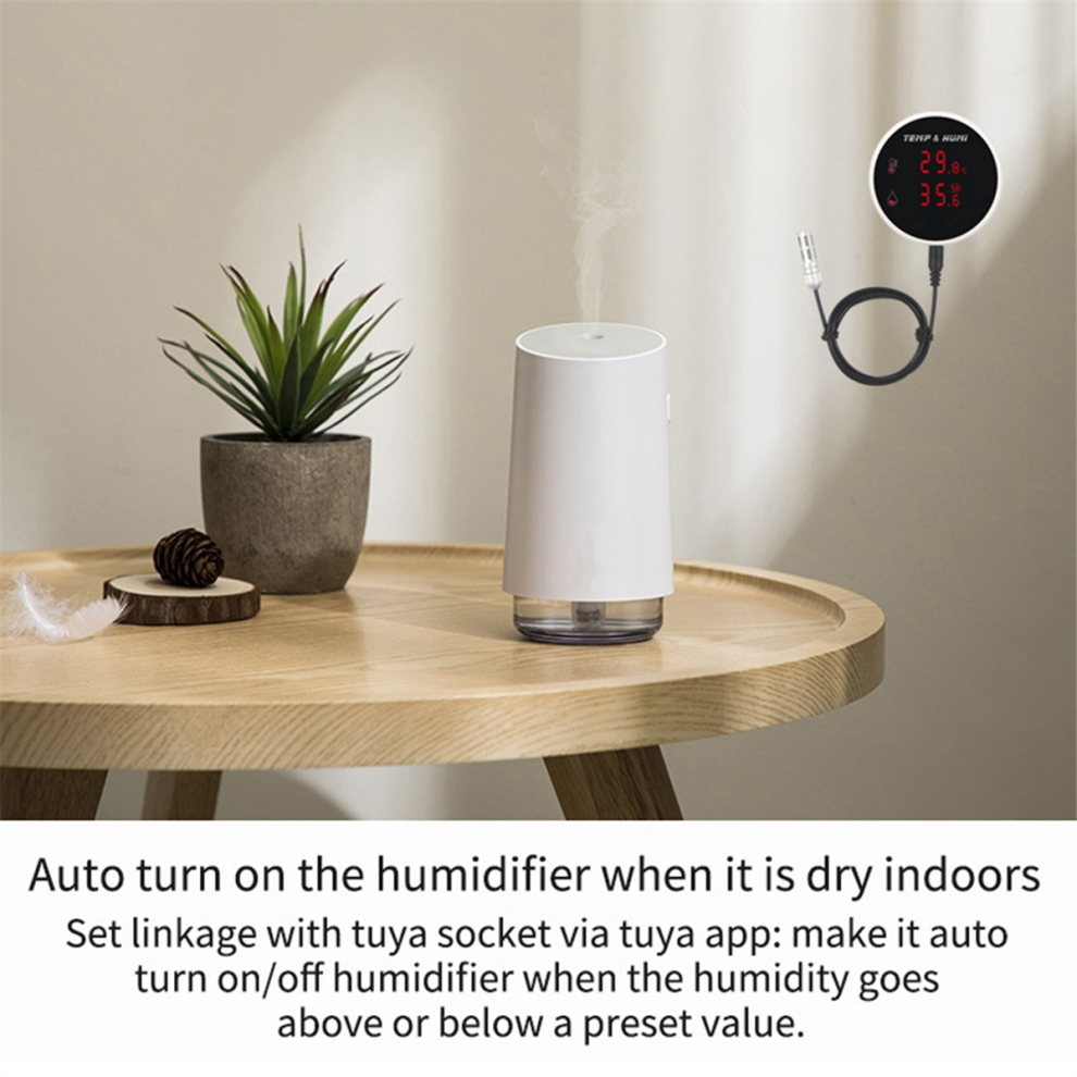 Tuya Zigbee Temperature And Humidity Sensor Alarm Uk Plug 4713387030114