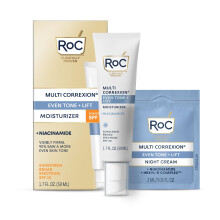 RoC Multi Correxion 5 in 1 Crema Idratante Anti-Aging Giornaliera per Uomini e Donne, SPF 30 & Burro di Karitè (1.7 oz) con Campione di Crema Notte
