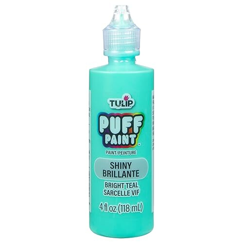 Tulip Puff Υφασμάτινη Πάστα, Ακρυλική Χρώμα, 4 fl oz, Φωτεινό Τιρκουάζ, για Ρούχα, DIY 1