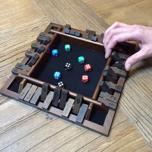 Jogo de Tabuleiro WE Games Shut The Box - Clássico para 4 Jogadores, Tamanho de Viagem de 8.5 polegadas 1