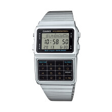 Casio Herrarsilvertonad 25 Minne Kalkylator Databank Klocka