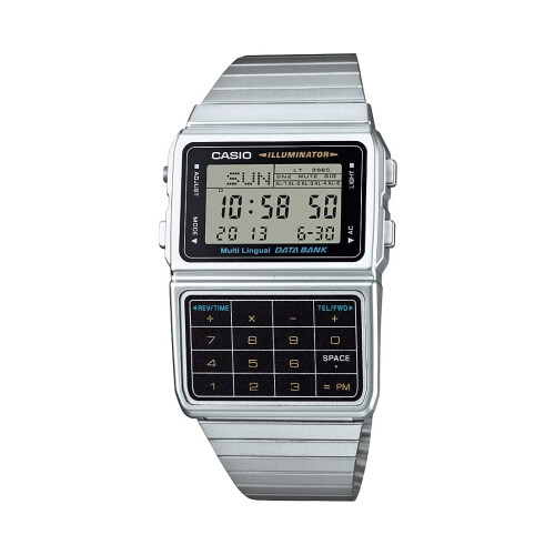 Casio Casio Men's Silver Tone 25 Memory Calculator Databank Watch