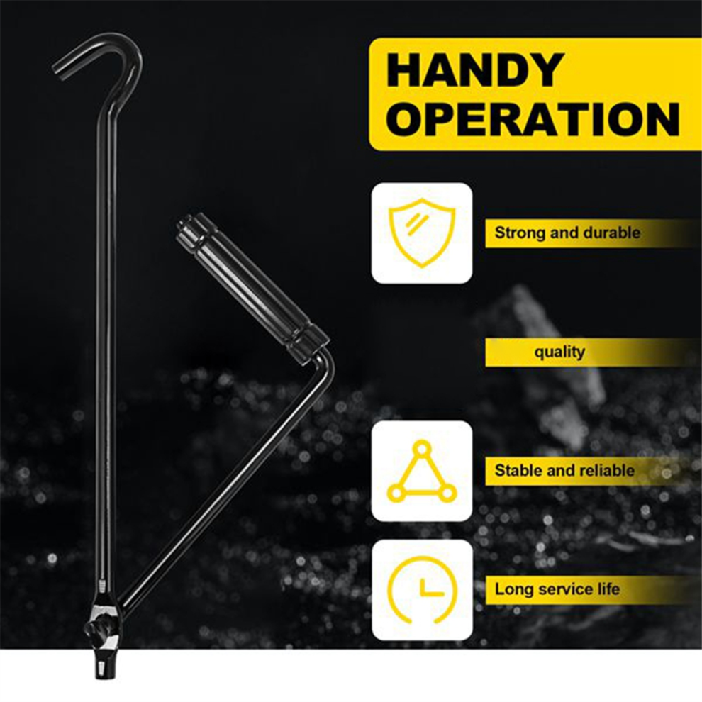Car Jack Hand Crank Wheel Spanner Handle For Scissor Car Lift Black 4713387052130