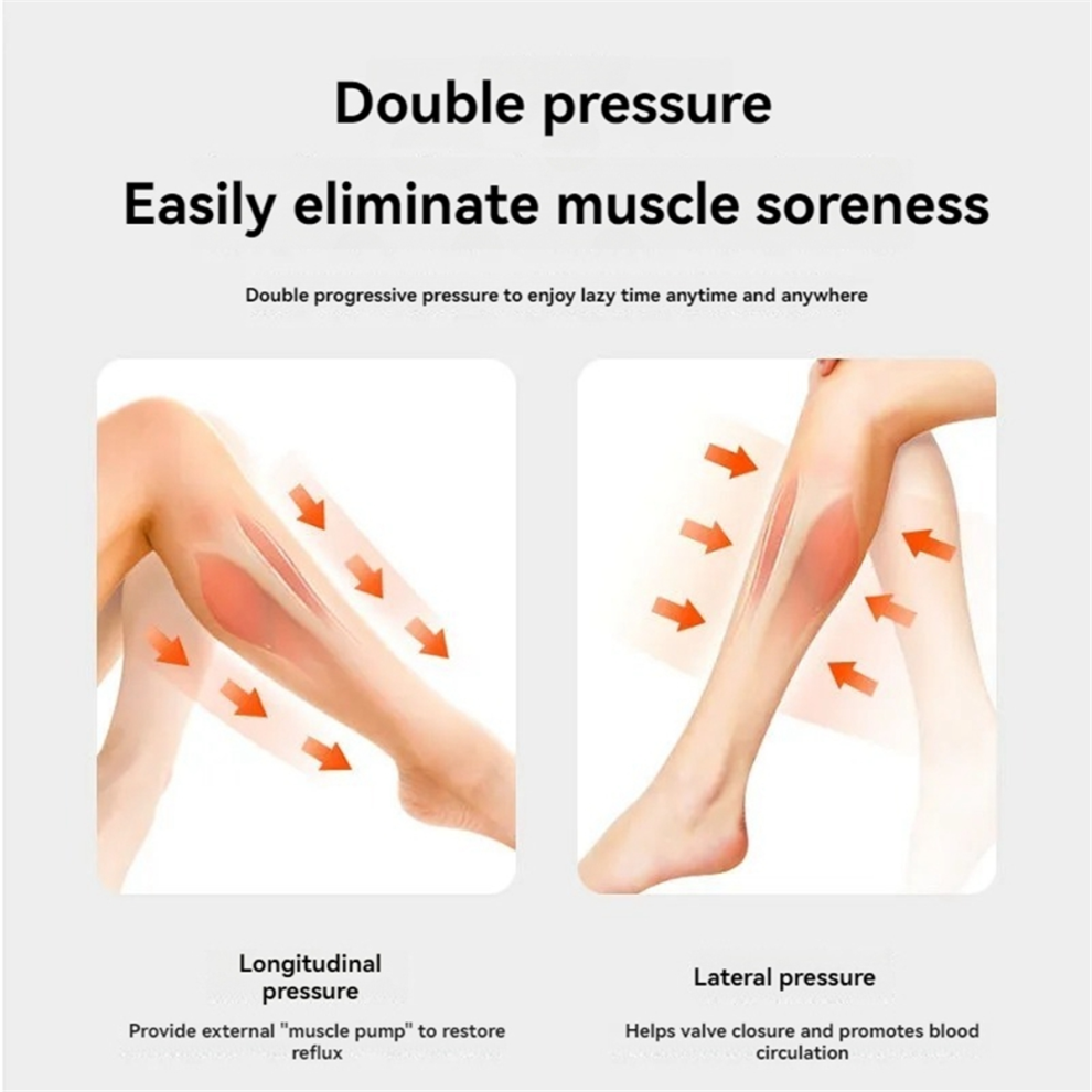 Calf Air Compression Massager with Heat Cordless Leg Massager,A