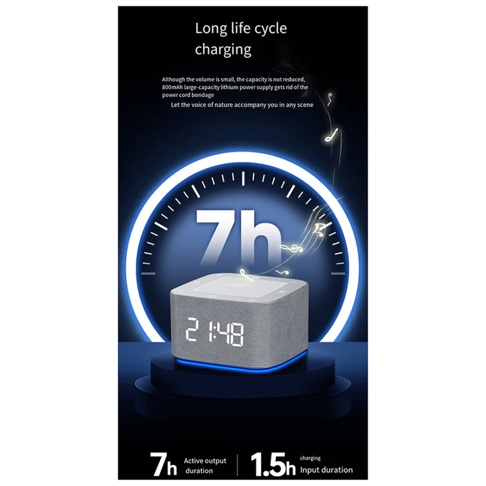 Alarm Clock Sleep Sound Machine 8-Color Night Light