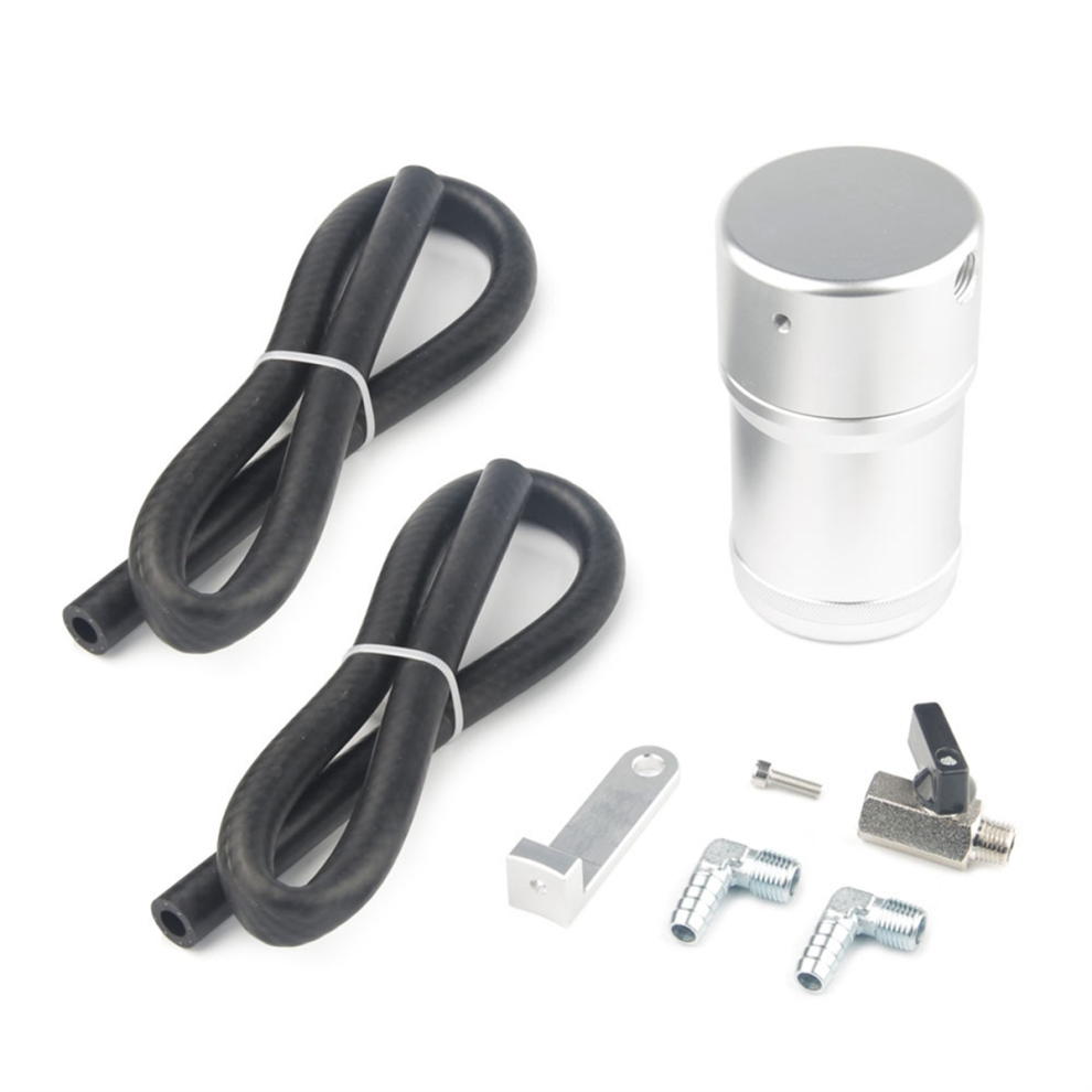 Car Oil Catch Can Kit For -150 3.7L/4.6L/5.0L/5.4L/6.2L Silver 4712869512797