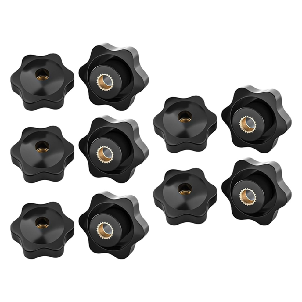 Plum-Blossom Hand Tightening Rubber-Head Nuts Black Thumb Nuts M6 4712869511424