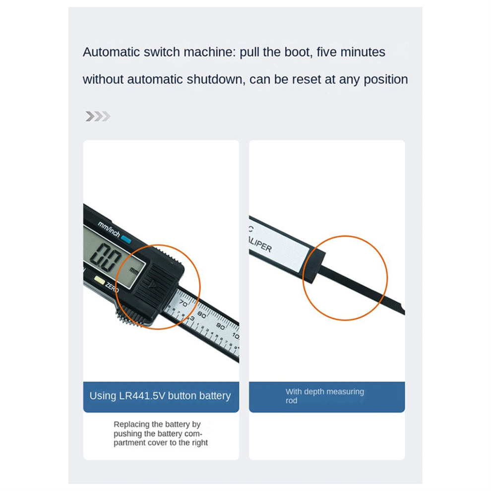 Plastic Digital Caliper, Inch Metric Fraction Conversion 4712869519673